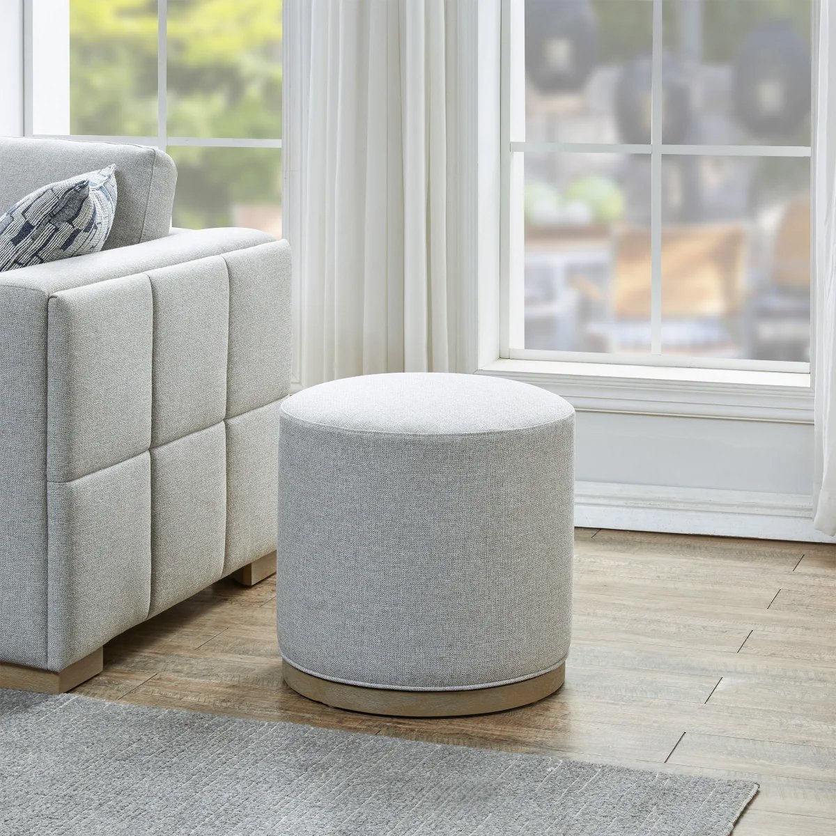 Swivel Fabric Ottoman - 1695462 — Primary Direct